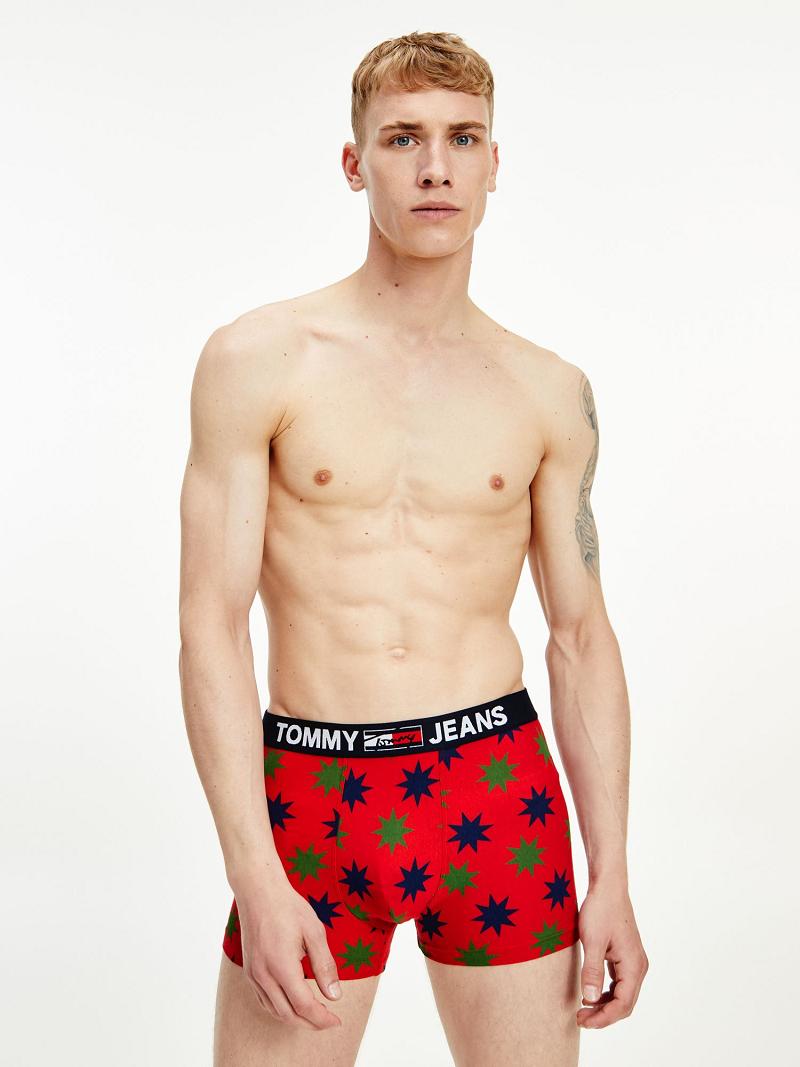 Férfi Tommy Hilfiger Organic cotton trunk Trunks Piros Fekete | HU 1308TCE